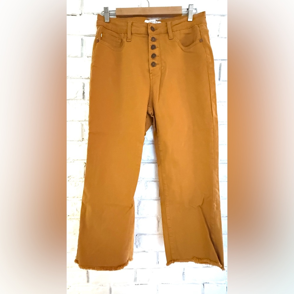 Judy Blue Tummy Control Casual Straight-Leg Pants in Camel